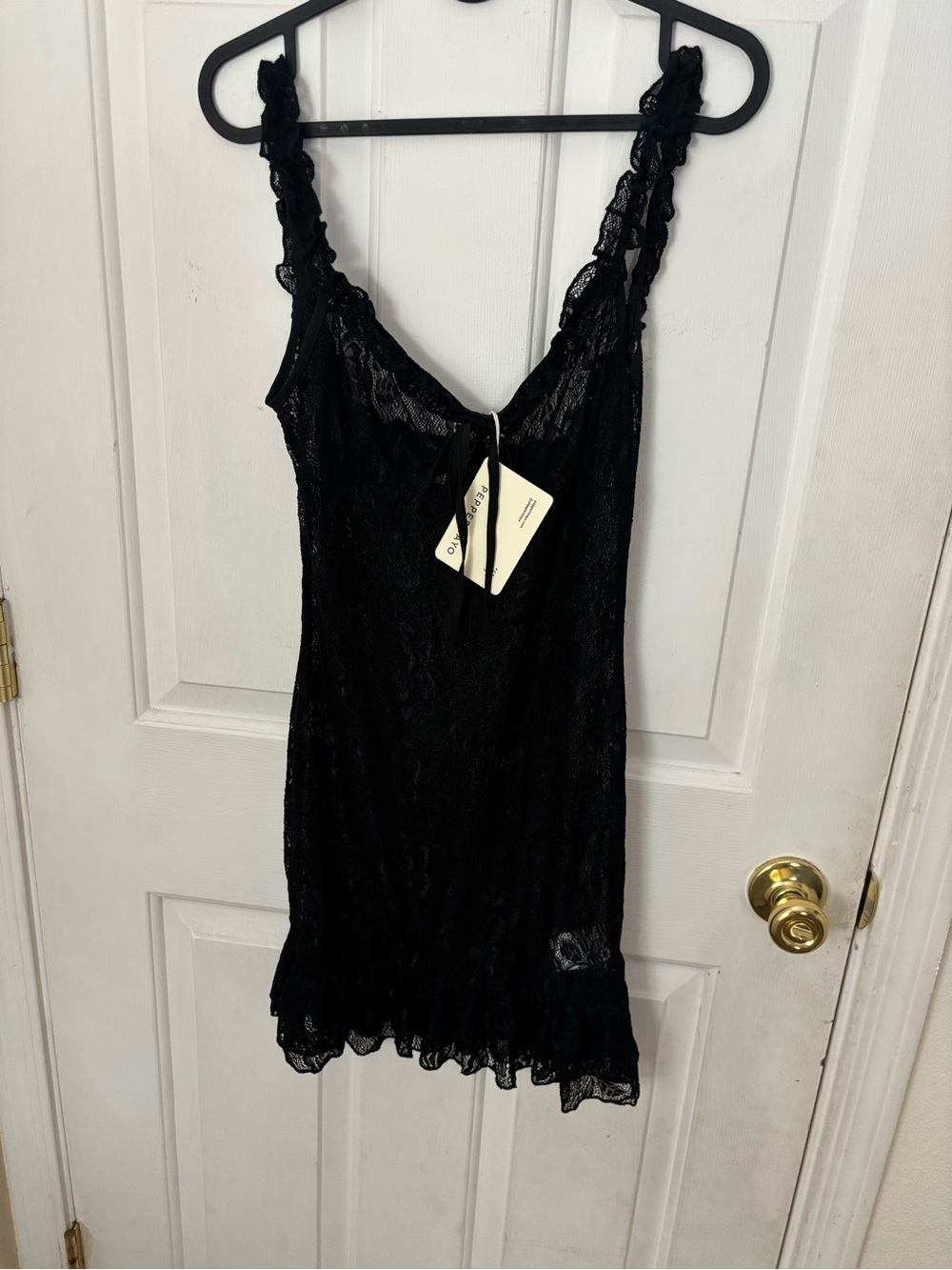 Peppermayo Black Lace Chemise Slip